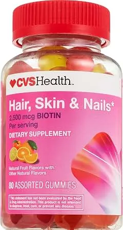 CVS Health - Hair Skin & Nails - 2500 mcg Biotin 80 Gummy CVS Health - Hair Skin & Nails - 2500 mcg Biotin 80 Gummy